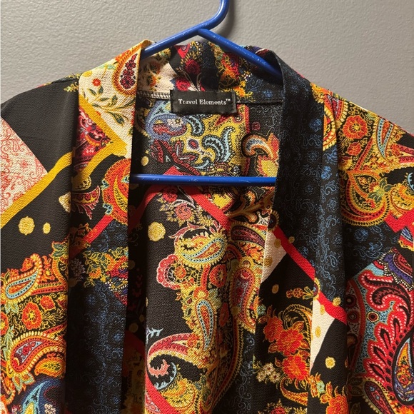 Chic Red and Orange Blouse Top - Picture 4 of 9